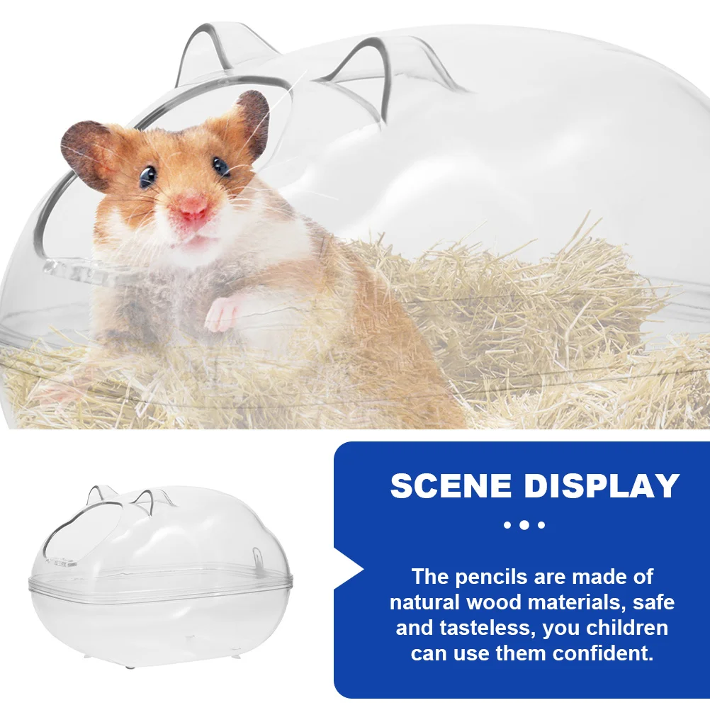 

Hamster Sand Bath Container Transparent Sturdy Plastic Compact Bathtub Pet Hamster Bathroom Sand Bath Basin Accessory