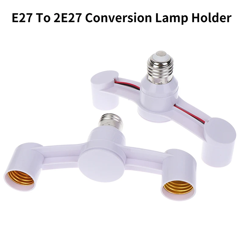 1Pc/2Pcs E27 To 2E27 Conversion Lamp Holder 85 285V Lamp Head Adapter For Home Hotel Lighting Base Accessories