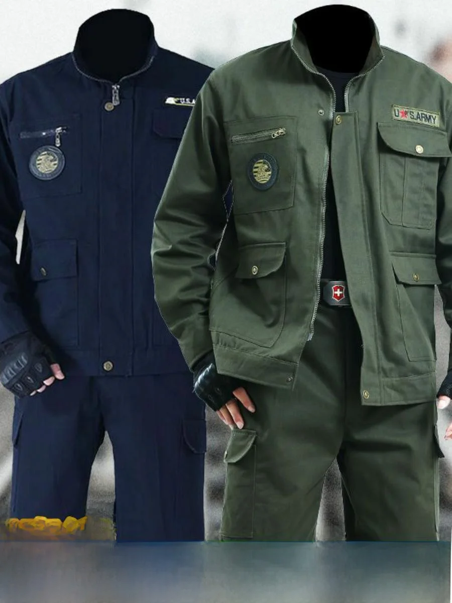 

Men's Work orm Set Pure Cotton Wear Resistant Auttive Repair Clothing Welding Protective Suit Office Wear