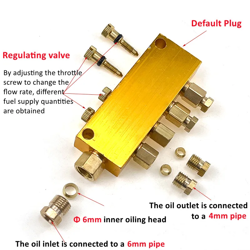 Pneumatic Adjustable Oil Distributor and Lubrication System Distribution Valve Pneumatic Plug In Connector Hose Air Distributor