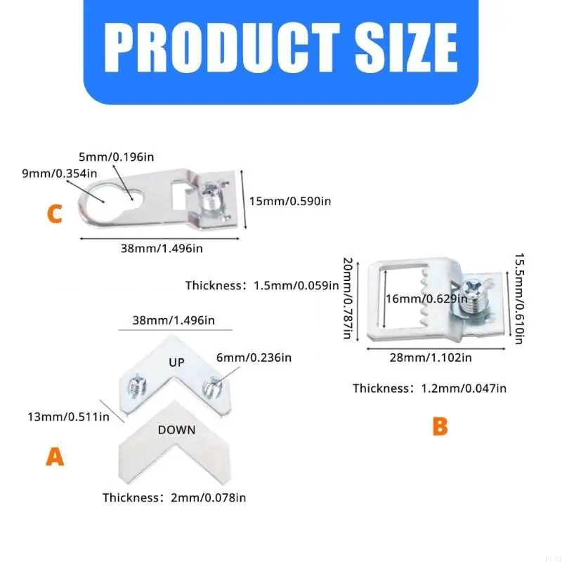 F19B Pack Of 50 Metal Frame Hooks Picture Hangers With Screws And Screwdriver For Easy Installation In Homes Or Office