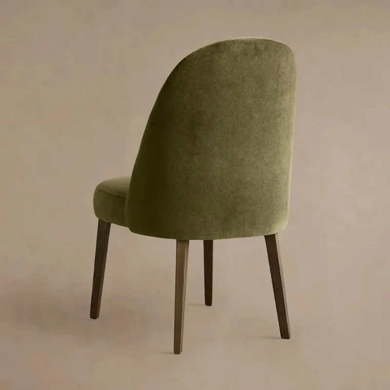 Modern Upholstered Fabric Side Chair Dining Chair Kitchen Chairs with Solid Wood Legs