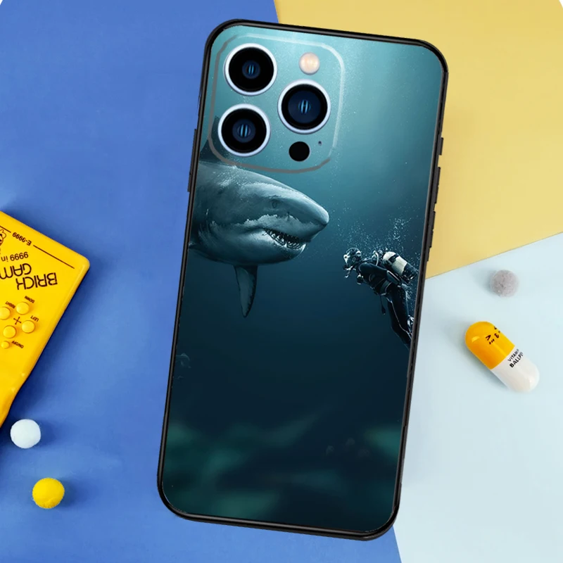 Чехол для телефона «Акула и Кит» для iPhone 17, 16, 14, 13, 12, 11, 15 Pro Max Plus 12, 13 mini 16e 17 Air Bumper Cover