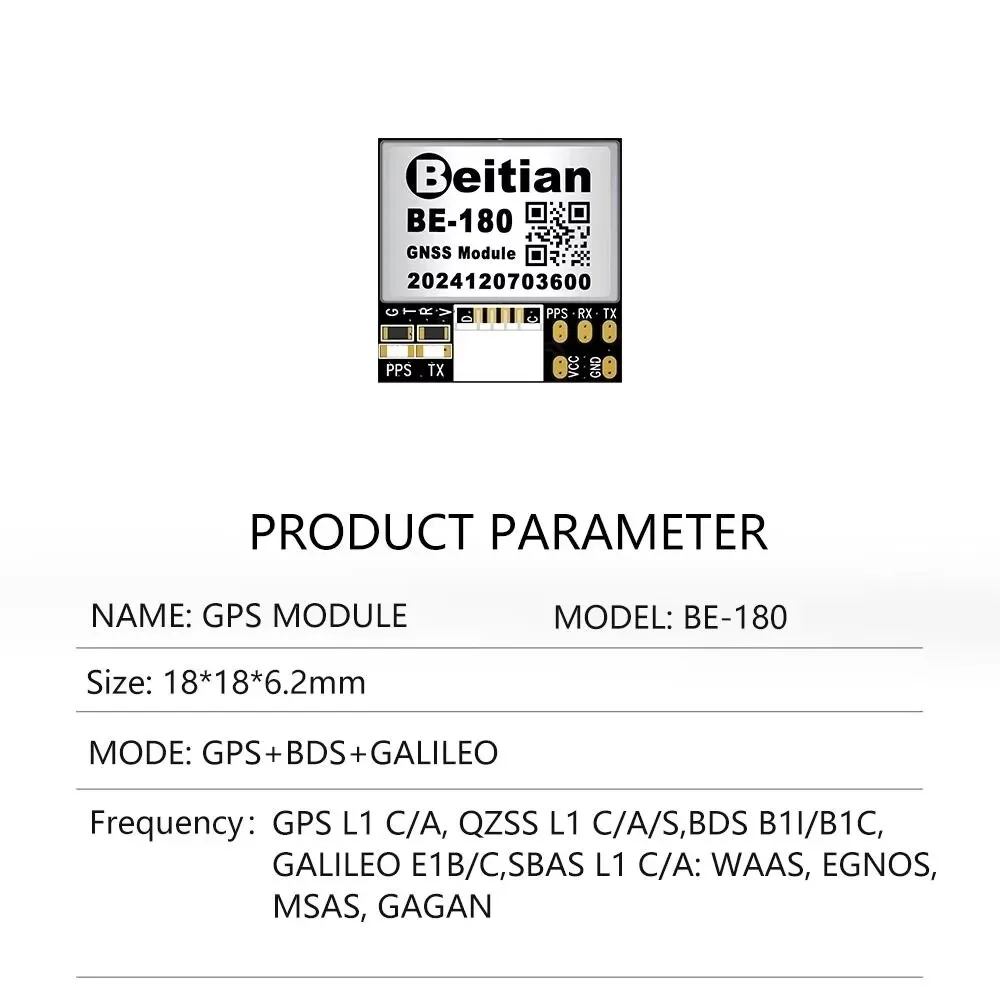 Beitian GPS Module BE-180 BE-220 BE-280 BE-880  With Antenna M10050 GNSS Ultra-low Power GNSS Receiver for Vehicle Drones