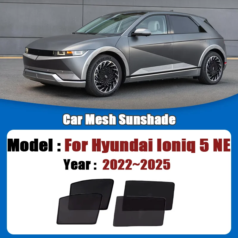 For Hyundai Ioniq 5 N 2022 2023 2024 2025 Car Mesh Sunshade Magnetic Window Sun Visor Sunscreen Privacy Curtain Auto Accessories