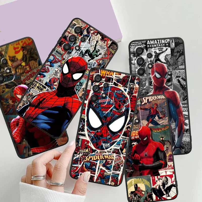 

Marvel Spider Man Art Phone Case For Samsung A73 A72 A71 A55 A54 A53 A52 A51 A13 A22 A16 A15 A12 A14 A05 A06 5G Black