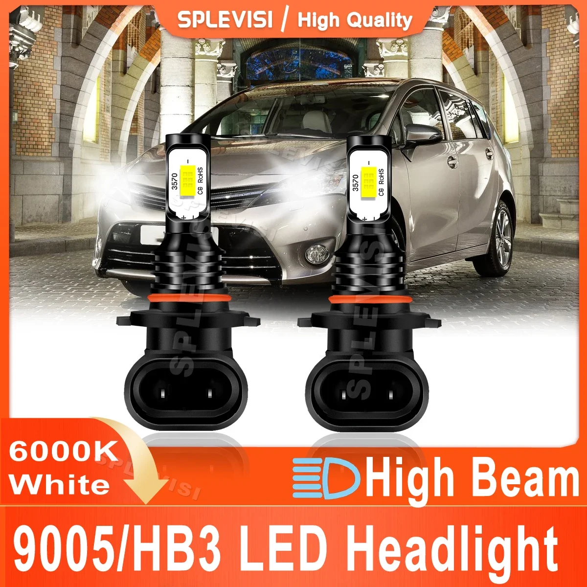 

2x 9005 Bright White Car Light For Toyota Verso 2008 2009 2010 2011 2012 2013 2014 2015 2016 2017 2018 LED Headlight High Beam