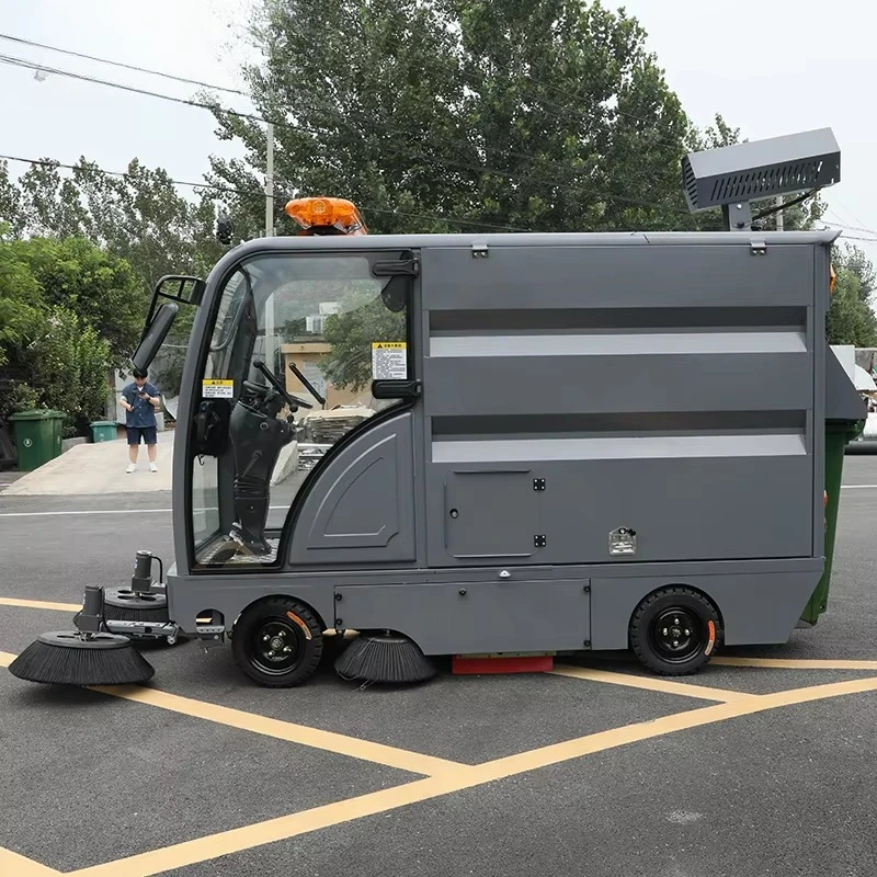 Electric Ride on Industrial Floor Sweeper Cleaning Equipment Mobile Wheelie Bin Vacuum Electric Street Road Sweeper Machine