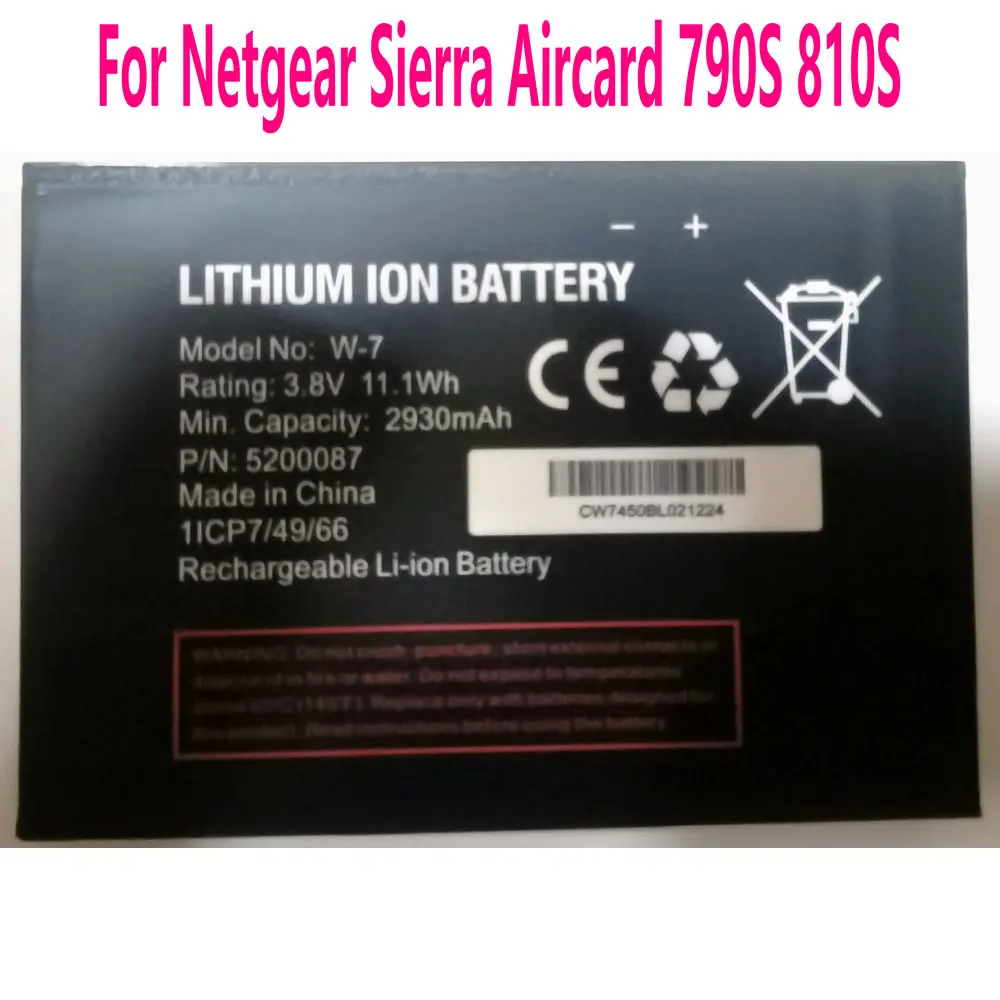 

New High Quality W-7 W7 Battery for Netgear Sierra Aircard 790S 810S Wireless Router 2930mAh 3.8V