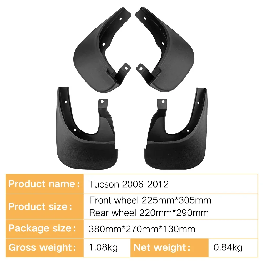 Mud Flaps for Hyundai Tucson 2006-2012 2010 2011 Lightning Splash Guards Fender MudFlaps Front Rear Mudguards Car Accessories