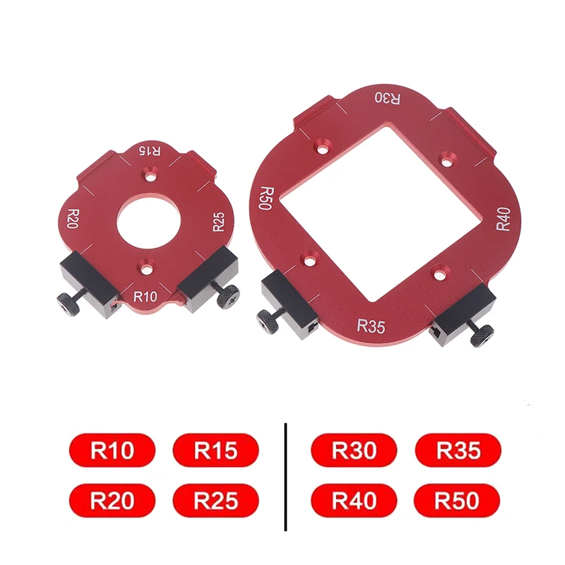 Premium 4in1 Corner Radius Router Kit Featuring Arc Angle Positioning for Woodworking Tasks with R10-R50 Jig Tool