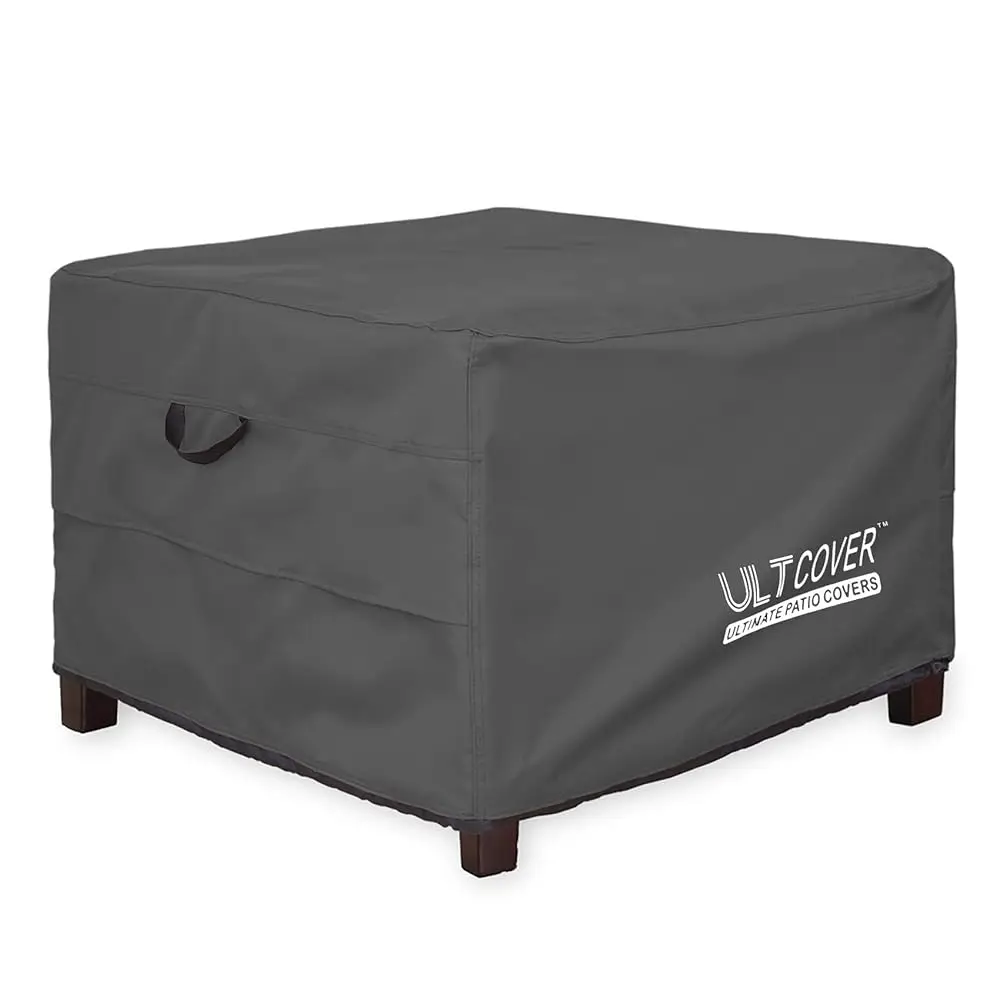 

Waterproof Patio Ottoman Cover Square Outdoor Side Table Furniture Covers Size 24L X 24W X 18H H, Black