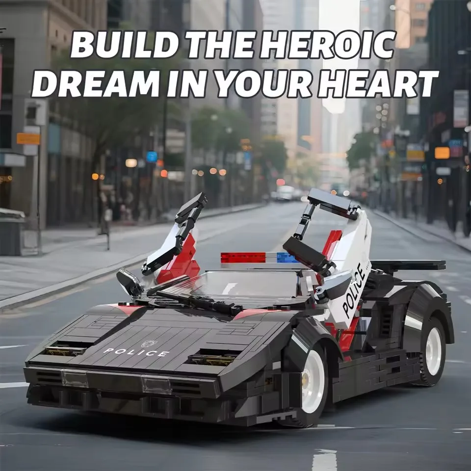 

1383 шт. технический MOC полицейский гоночный автомобиль Lambo строительные блоки комплект игрушки развивающие игрушки для взрослых и детей для мальчиков подарки на Хэллоуин