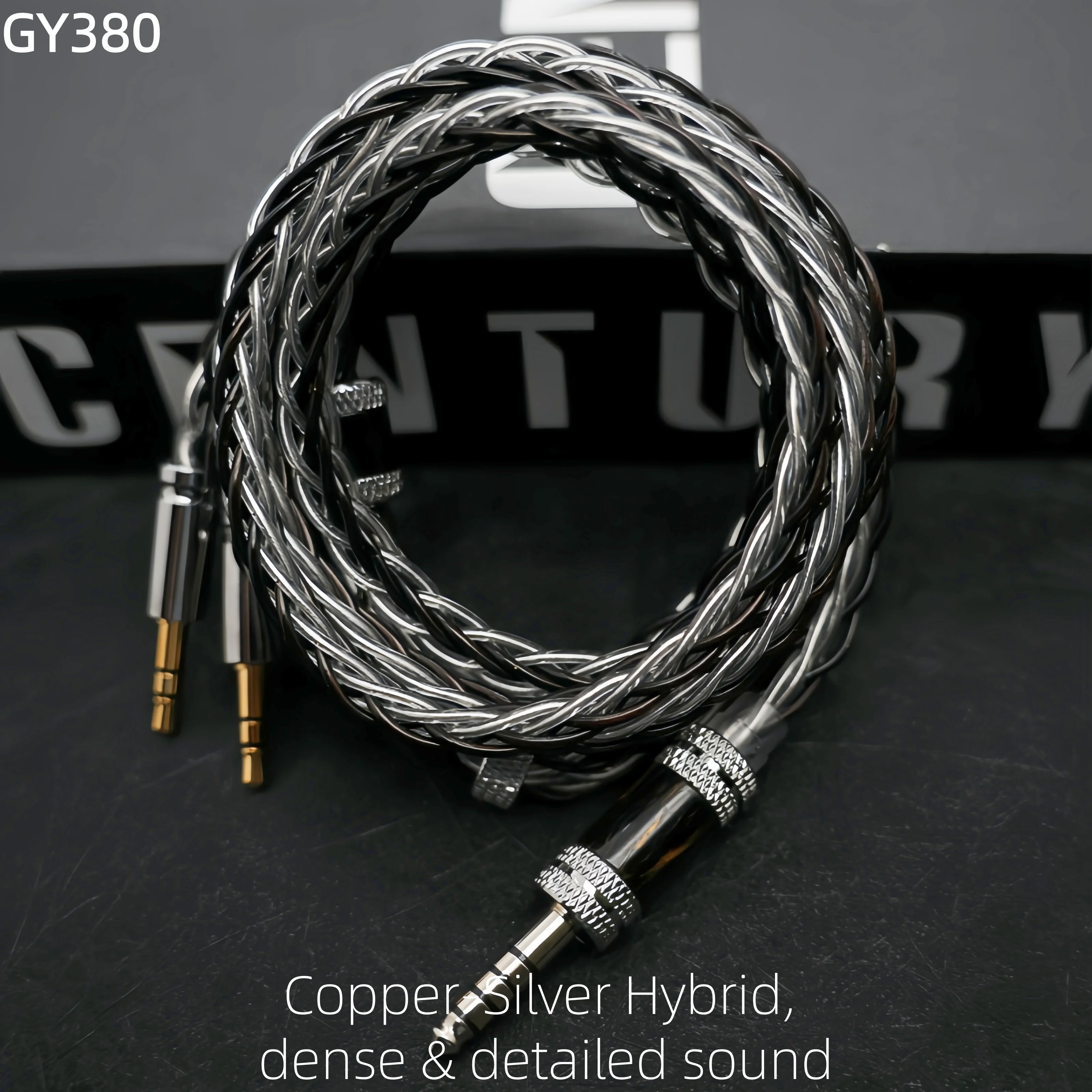 GY HIFI-380 single crystal copper+silver plated wire mixed 8-core 7N headphone upgrade wire 25AWG, suitable for 2-pin QDC MMCX