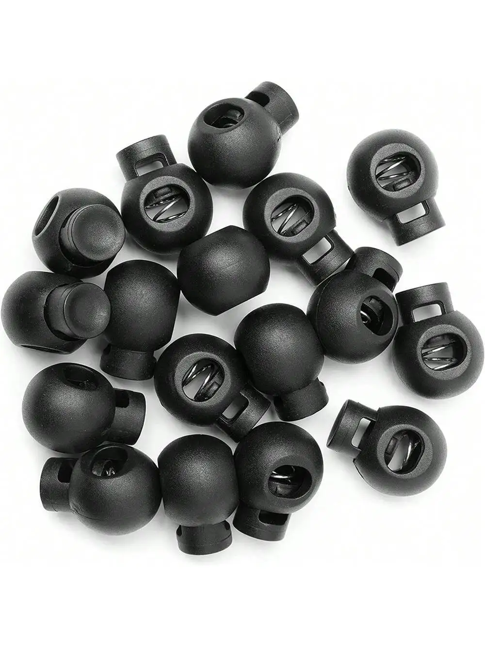10PCS Single Hole Round Cord Locks With Spring Loaded Push Button