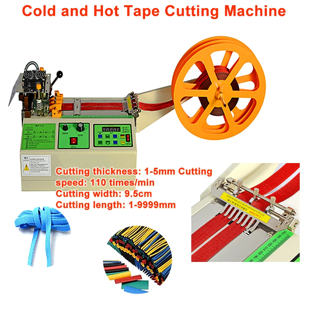 

LY LCD Screen Hot and Cold Cloth Tape Cut Machine Automatic Magic Sticker Knife Tube Zipper Heat Shrink Cutter 220V/110V 400W