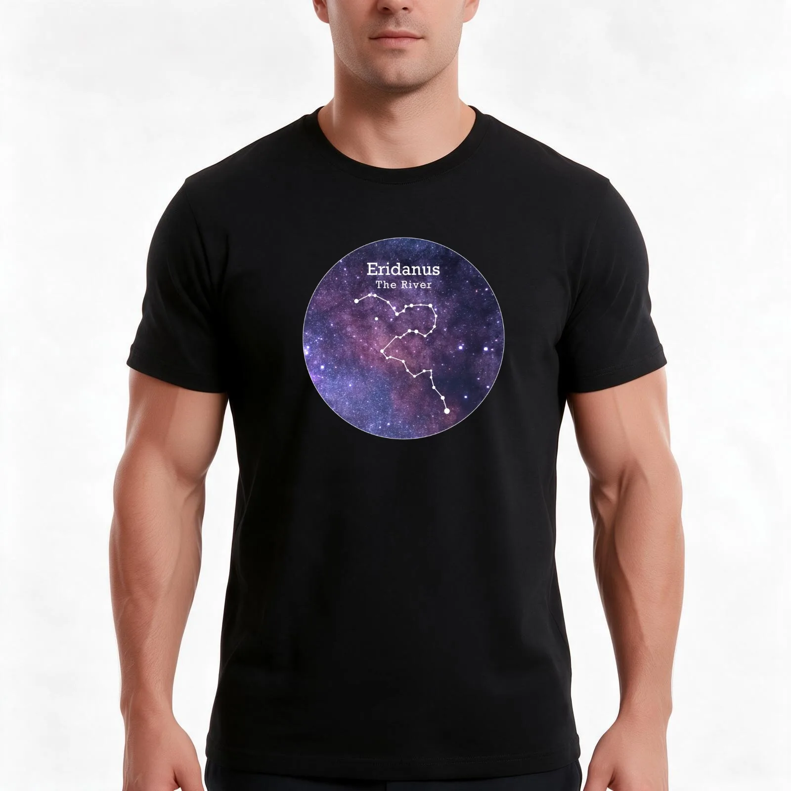 Eridanus Constellation T-Shirt Summer Casual Cotton Tee Oversized Streetwear Tops Vintage Graphic Print Unisex Men Women
