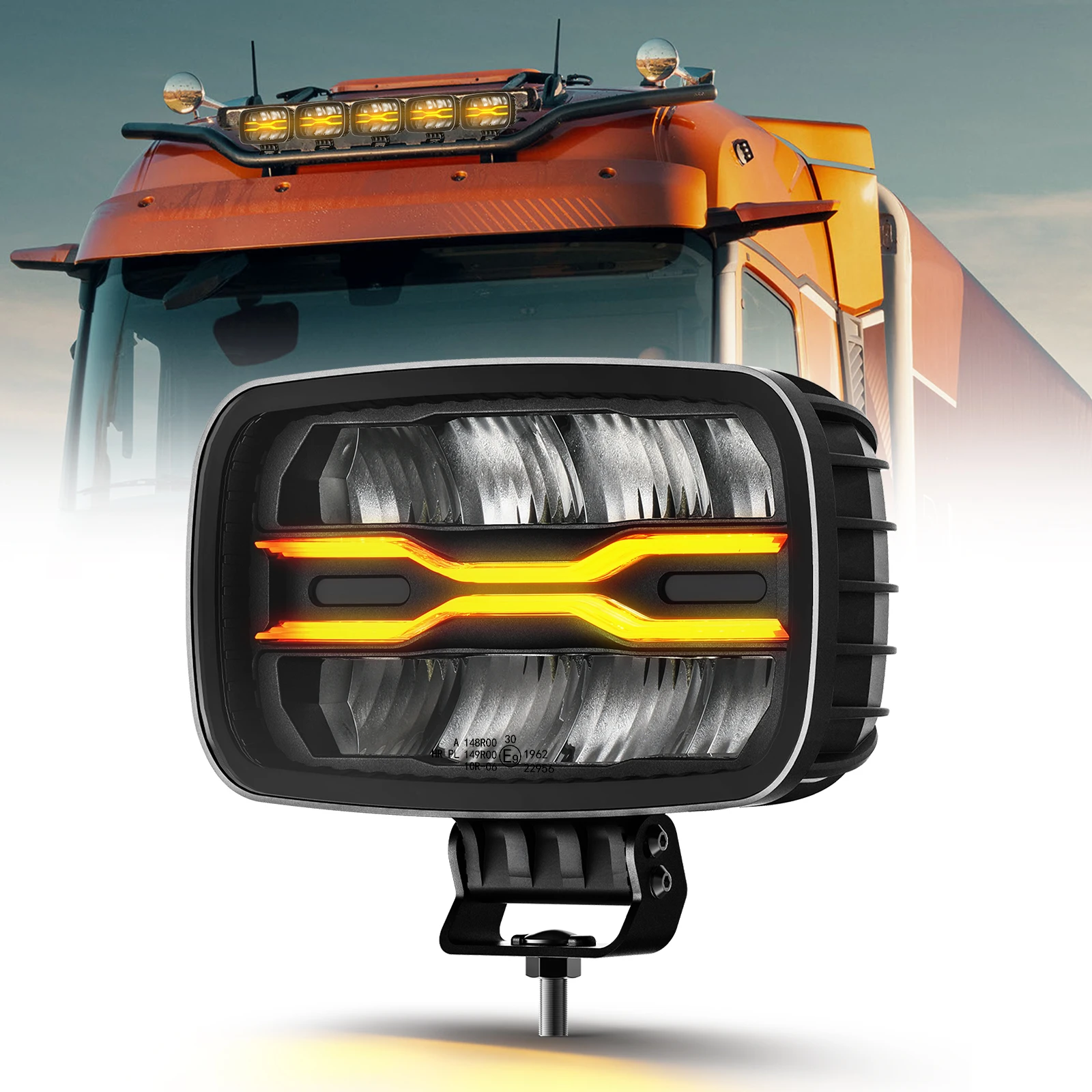 

HAOLIDE New 10inch Jumbo Led Driving Light Auxiliary Square White Yellow DRL 100W 22000LM Benz Truck UTV off-road use 12V 24V