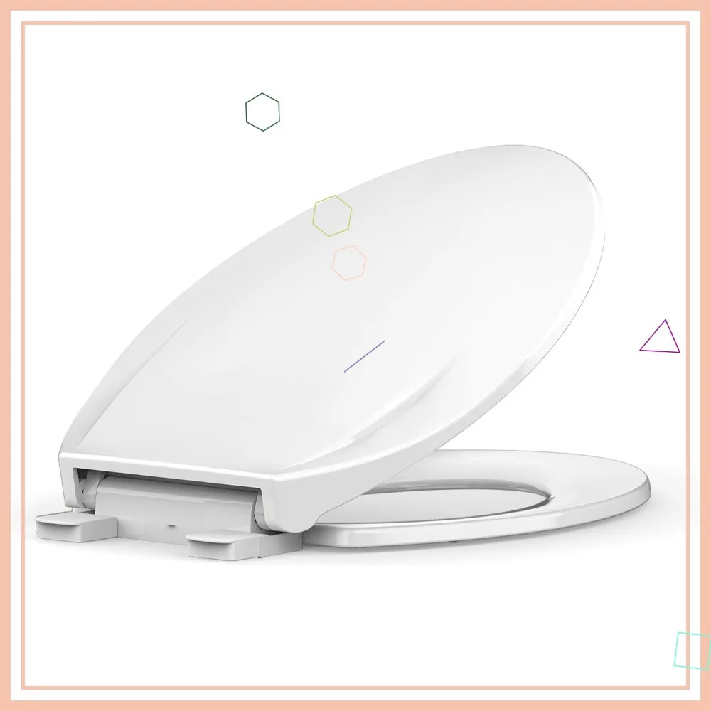 

Удлиненная сидушка для унитаза с быстрым снятием, плавным закрыванием, легкой установкой и простой очисткой, белая