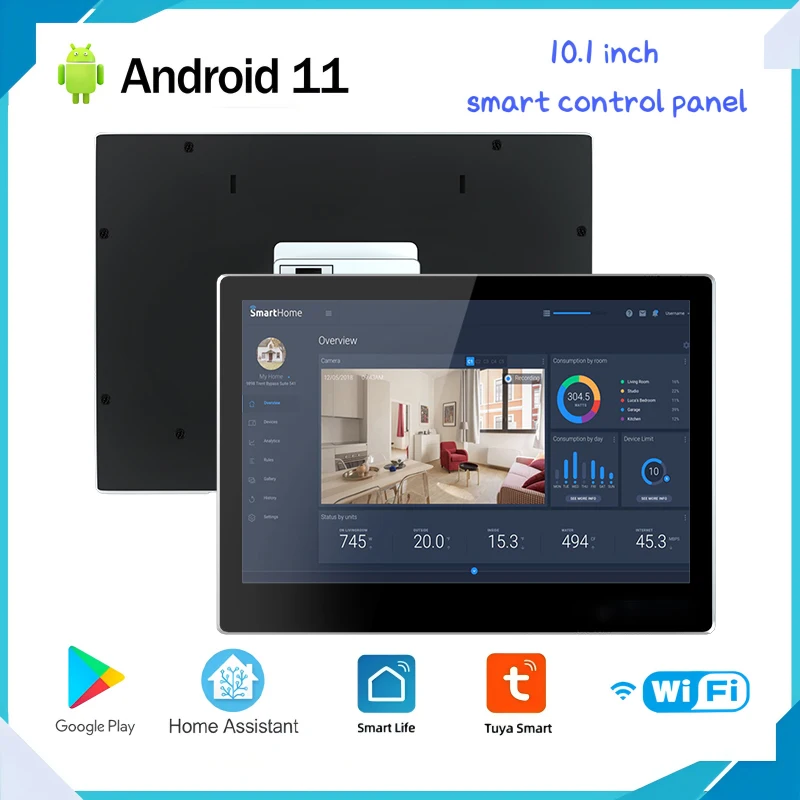 

2024 New Smart Home Control Panel 10.1 Inch Android 11 Operating System In-wall Poe Tablet With Rj45 Port Rs485 Wall Mount