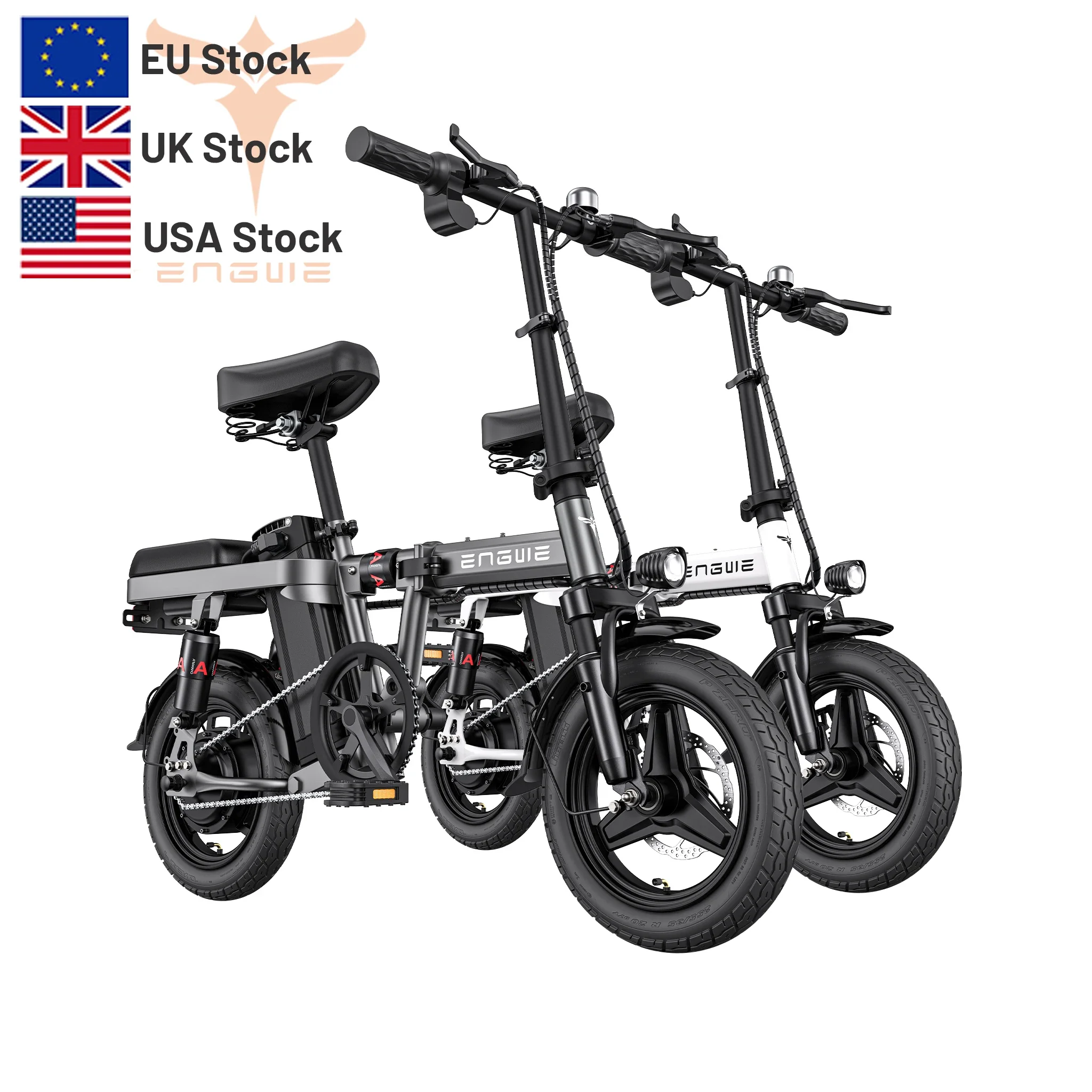 US  CHINA Stock ENGWE T14 Bike Share Electric Bicycle 14inch Mini Folding Ebike 350W City Ebike