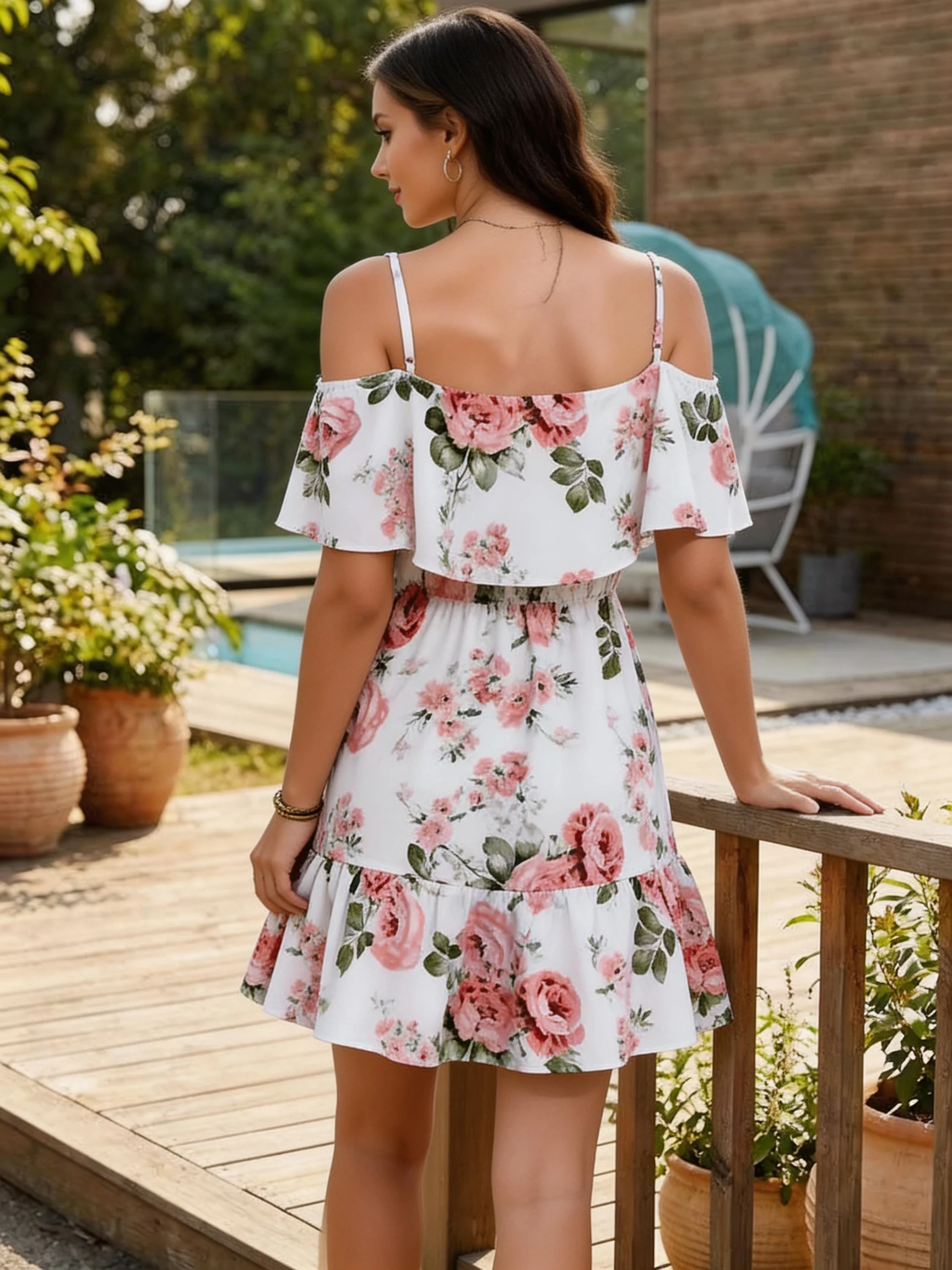 Damenkleid im Europäischen Sti – French Vintage Floral Midi Dress Bewertung und Preis
