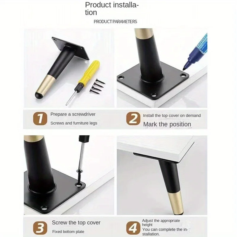4pcs Furniture Leg Accessories Furniture Metal Furniture Legs Replacement Sofa Living Room Bedroom Table Cabinet TV Stand Feet image 5