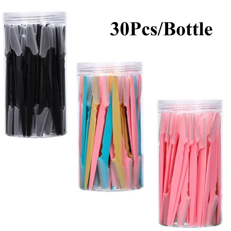 30Pcs/50pcs Bottle Eyebrow Razors Safe Blades Trimming Tools With Container Facial Eye Brow Trimmer In Case Hair Removal Shaver