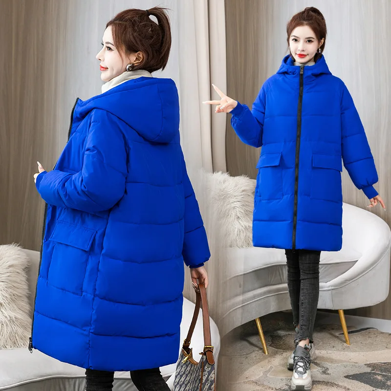 

Super Large Size Winter Long Coat Women's Cotton-padded Jacket Oversize Loose Parkas Hooded Thicken Overcoat Plus Size
