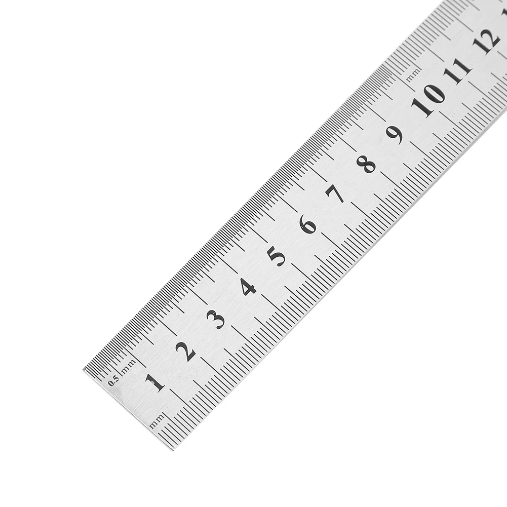 스테인레스 스틸 눈금자 15-50cm 사무실 홈 학교 정밀 측정 그리기 도구 용품에 대한 양면 금속 직선 눈금자