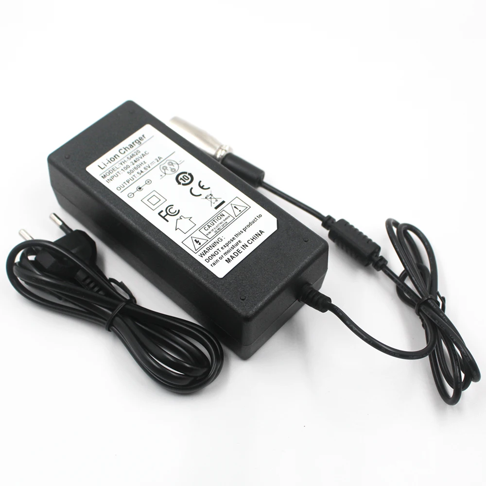 54.6V2A Charger 54.6V 2A Electric Bike Lithium Battery Charger for 48V Li-ion Lithium Battery Pack  XLR 3P 48V2A Charger