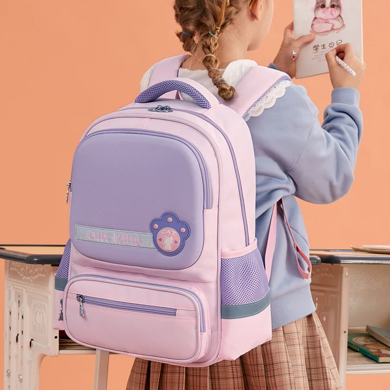 Spine-Protecting Backpack for Kids,School Bag for Boys Girls, Ergonomic Children Bookbag with Classic Versatile,Back to School