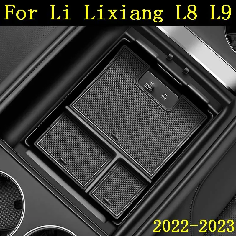 

For Li Lixiang L8 L9 2022 2023 Car Styling Center Console Organizer Storage Interior Armrest Storage Box Auto Accessories