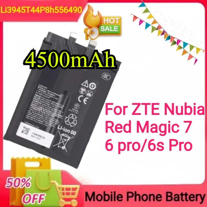 

4500mAh Li3945T44P8h556490 Battery for ZTE Nubia Red Magic 7 NX679J 6 Pro 6s Pro Battery NX679J NX669J-P Battery +Tools