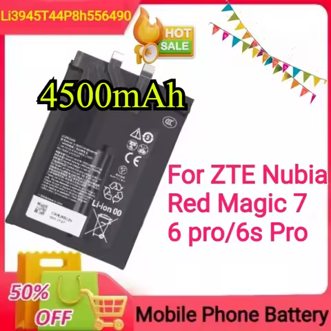 4500mAh Li3945T44P8h556490 Battery for ZTE Nubia Red Magic 7 NX679J 6 Pro 6s Pro Battery NX679J NX669J-P Battery +Tools