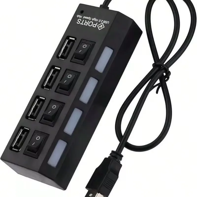 Switchboard Expansion Hub 4 Ports USB 2.0 Hub Computer Hub USB Expansion 2.0 Distributor PC Laptop Desktop Converter