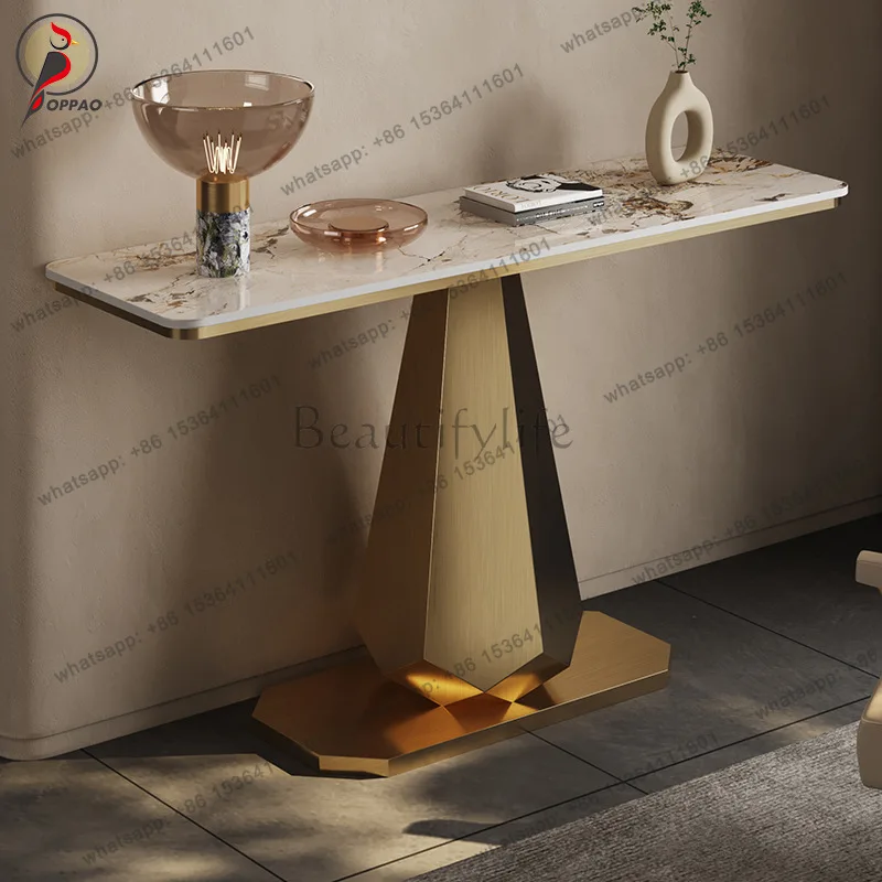 

Italian light luxury entrance platform Modern simple and minimalist rock slab corridor entrance