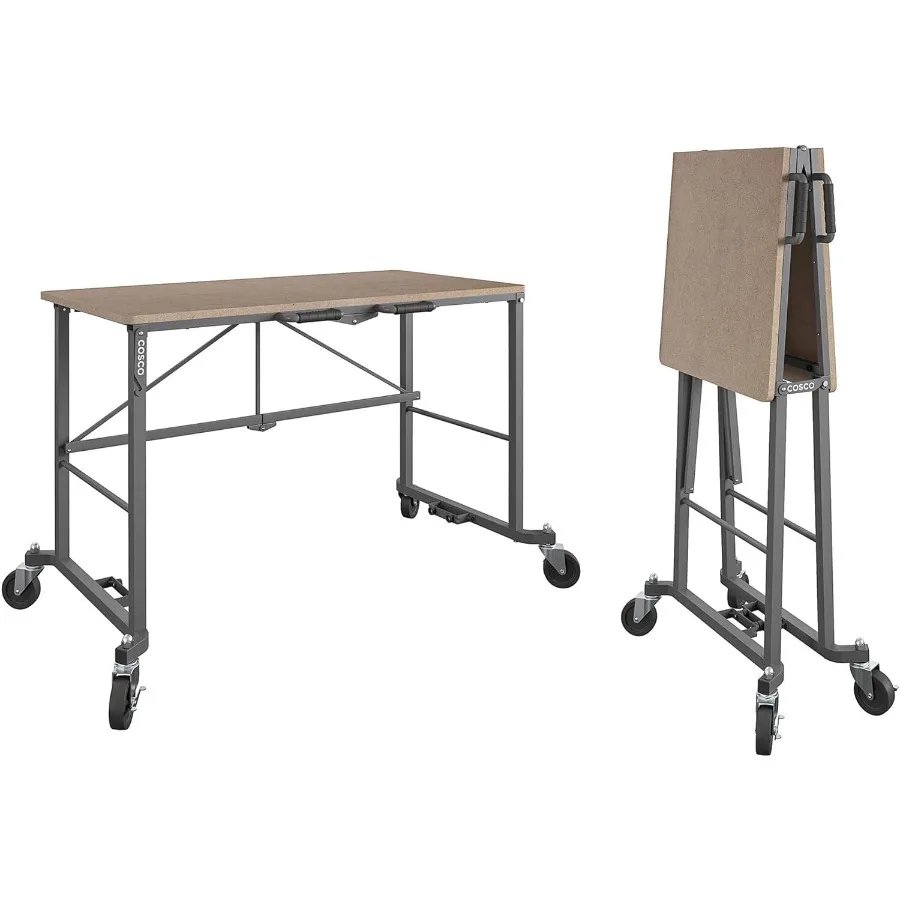 

Products 66720DKG1E Smartfold Portable Folding MDF Work top Gray 350 pounds Workbench Desk Tan
