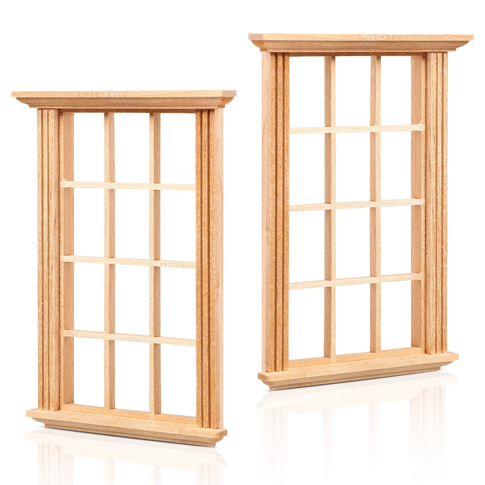3 Pairs Window Frame Model Crafts Toys Decoration Miniature Figures House Wooden Furniture Child Blinds