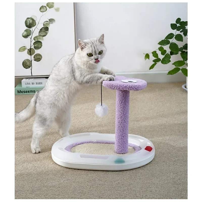 Cat Scratcher Climbing Frame Scratching Post Resistant Sisal Cat Tree with Toys Fish Kitten Playground Pet Furniture Supplies