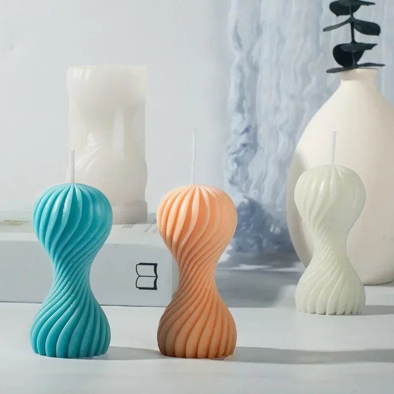 Wave Spherical Column Silicone Candle Mold Diy Handmade Aromatherapy Candle Soap Gypsum Crafts Resin Molds Home Decoration Gifts