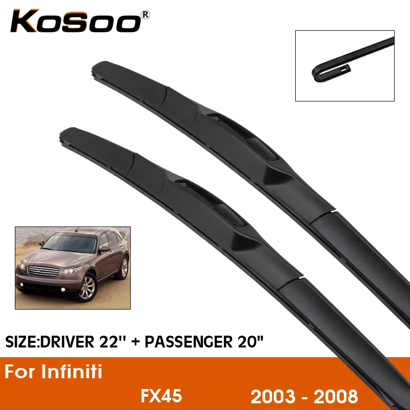 

Car Wiper Blade For Infiniti FX45 2003-2008 Windshield Rubber Silicon Refill Front Window Wiper 22"+20" LHD RHD Auto Accessories