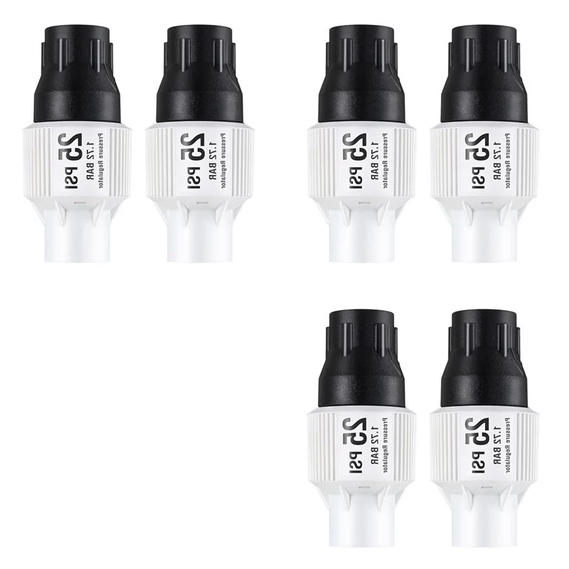 6 Pack 25Psi Drip Irrigation Pressure Regulator Kit, Water Backflow Preventer For 3/4Inch Garden/Faucet Hose-[NICEMAN-NJ]