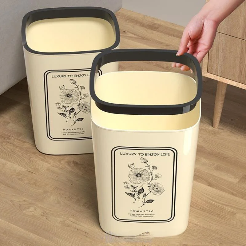 

Мусорное ведро для спальни и ванной комнаты с большой вместимостью, простым дизайном, для кухни и туалета, для домашнего использования, с высокой эстетической ценностью