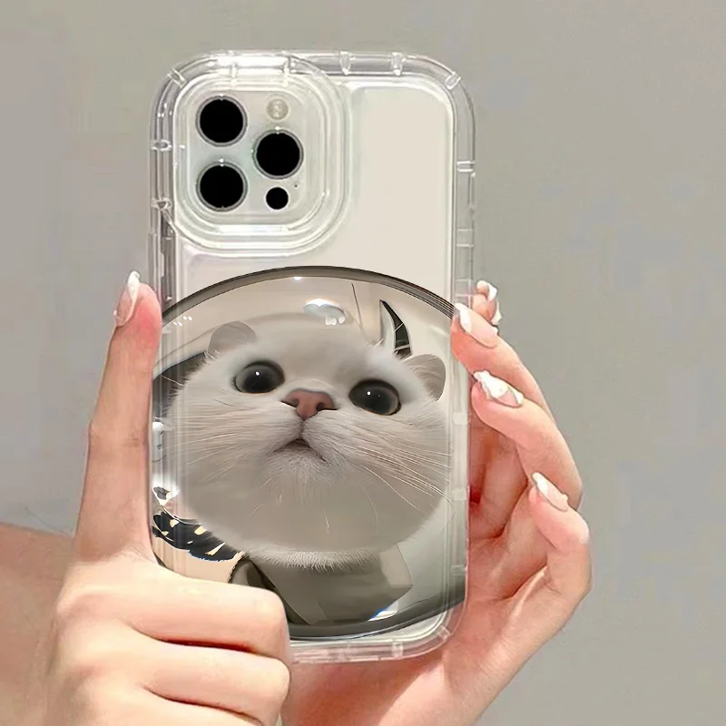 Cartoon Dog Cute Cat Phone Case For iPhone 15 Pro Max Case iPhone 11 13 12 14 Pro XS Max XR X 7 8 Plus SE Airbag Silicone Cover