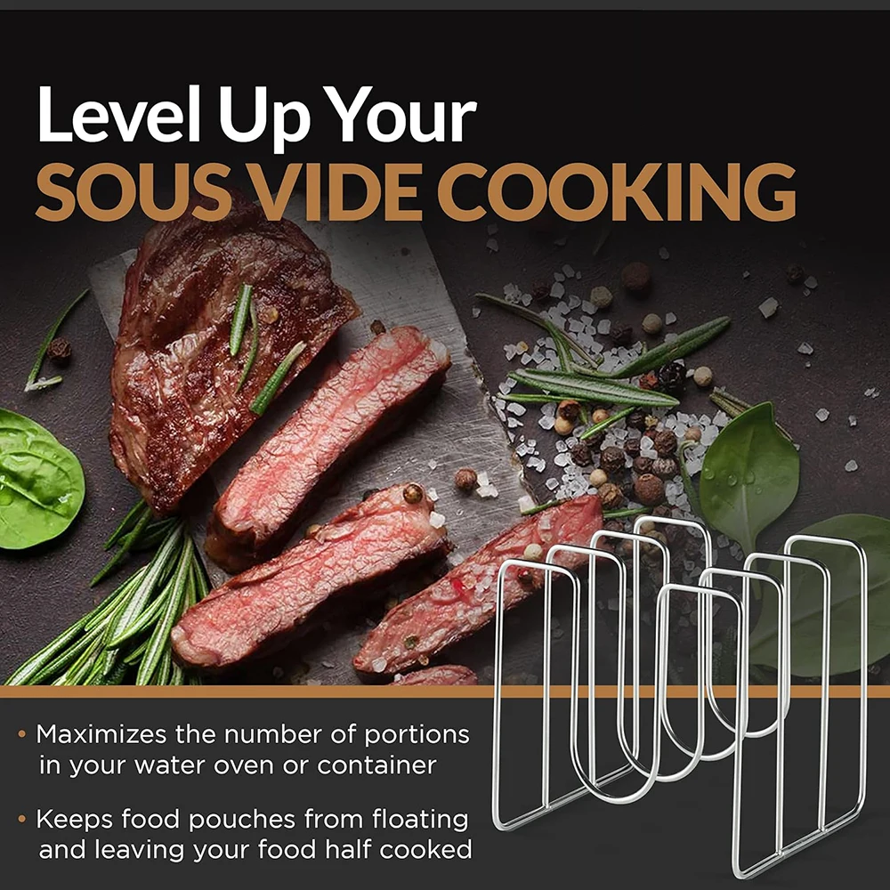 ملحقات الطباخ البطيء المكونة من الفولاذ المقاوم للصدأ العالمية من Sous Vide تمنع الطعام من العائمة والقسمة ودرجة حرارة منخفضة