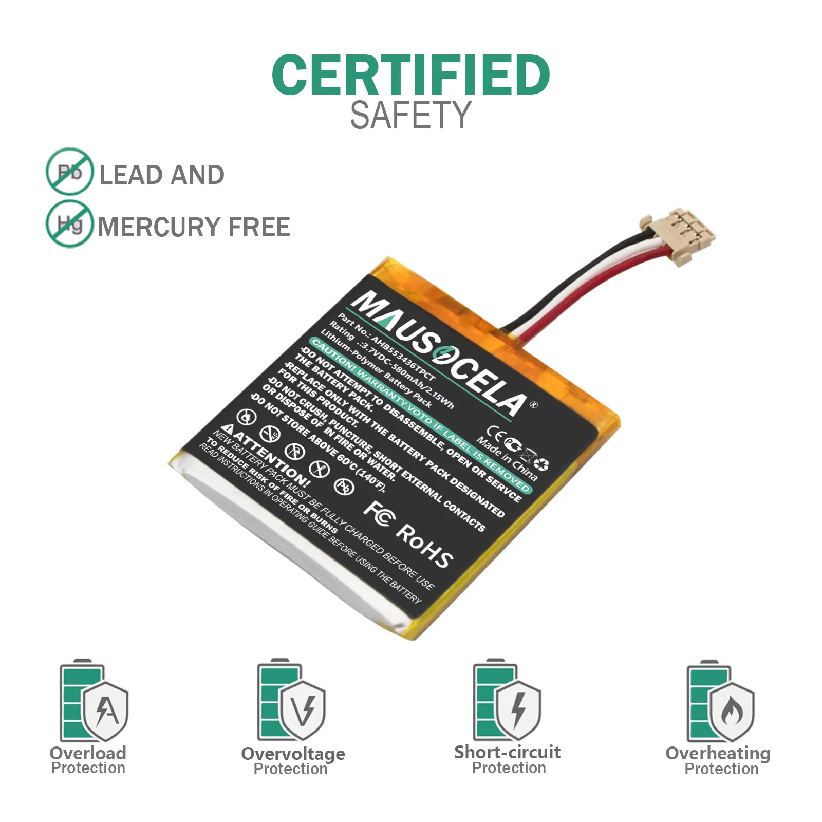 Alarm System Battery For Honeywell:300-10728,Home PROWLTOUCH,PROWLTOUCHC,PROWLTOUCH,Resideo PROWLTOUCHC Keypads,ProSeries 7