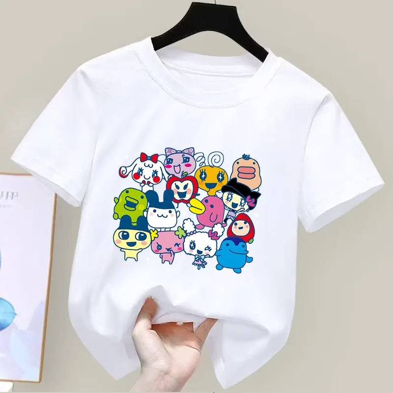 

Футболки Tamagotchi с принтом Kuchipatchi Mametchi, мультяшным аниме-дизайном, короткий рукав, летние, милые, подарки на день рождения