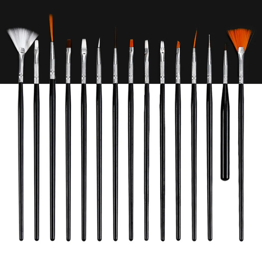 15pcs Pottery Nail Brush Tools Dotting Pattern Dot Pens Brush Acrylic Pen Rocks Ceramics Painting Brush Nail Pen