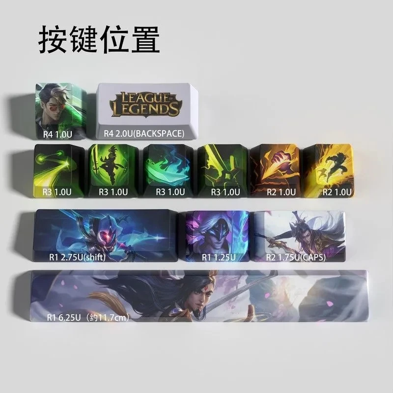 LOl Master Yi League of Legends the Darkin Blade Keyboard Cap Kawaii Periphery Keycap Adorkable Tabletop Decoration Holiday Gift